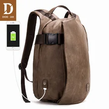 Мужской рюкзак DIDE USB для путешествий, рюкзак для ноутбука из искусственной кожи, школьная сумка для подростков, студентов, большой/маленький, два размера, Прямая поставка