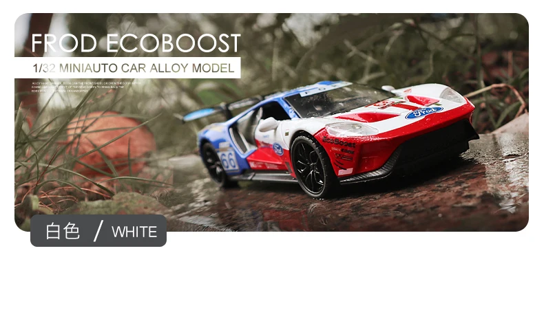 1/32 Высокая имитационная дорожка версия Ford V8 GT спортивный автомобиль сплав модель автомобиля Металл тянет назад гоночный игрушечный автомобиль модель автомобиля