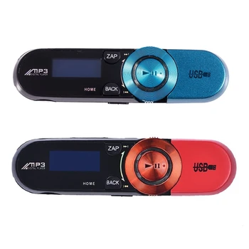 

NEW-2 Pcs LCD Screen USB 16GB Flash Support FM Radio TF MP3 Music Player , Red & Blue