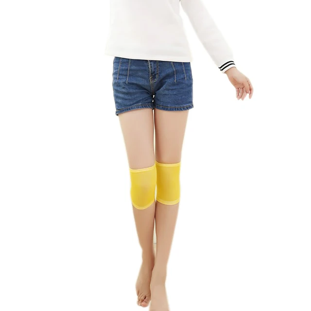 All-match Thermal Knee Sleeve Knee Brace Pad Women Plain Leg Warmer Protector Yellow