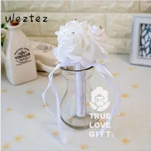 Свадебный букет s PE Роза ребенок цветок Свадебный букет лента с бриллиантами букет из цветов аксессуары SPH147