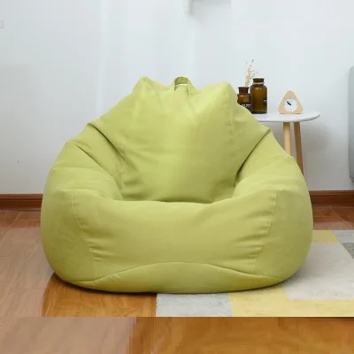 Ленивый BeanBag диваны без наполнителя льняная ткань шезлонг кресло мешок Чехлы стулья пуф слоеного дивана татами мебель для гостиной - Цвет: AS PICTURE