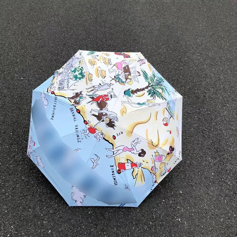 Ветрозащитный Автоматический Зонт от дождя 3 складывания роскошные большие