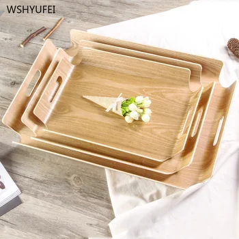 

Direct selling new ash wood tray portable rectangular wooden portable tray baking bread dessert storage decorative plate