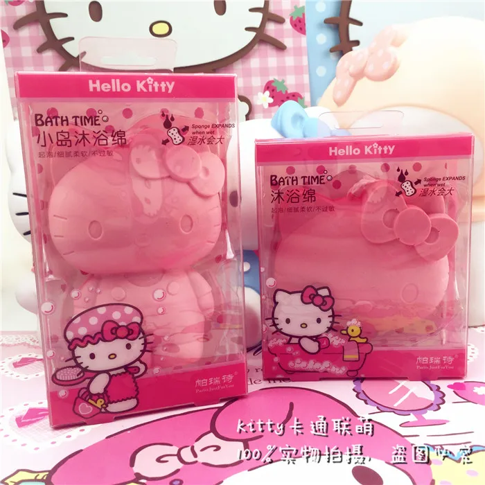 Мультфильм hello kitty для купания, очищающая хлопковая губка, для мытья лица, хлопок, абсорбент, милая щетка для ванны душа, очищающие перчатки