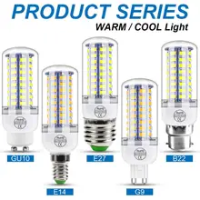 Effektive LED MAIS Birne Lampe E14/E22/G9/E27 Cool/Warm Milky White 220V Licht