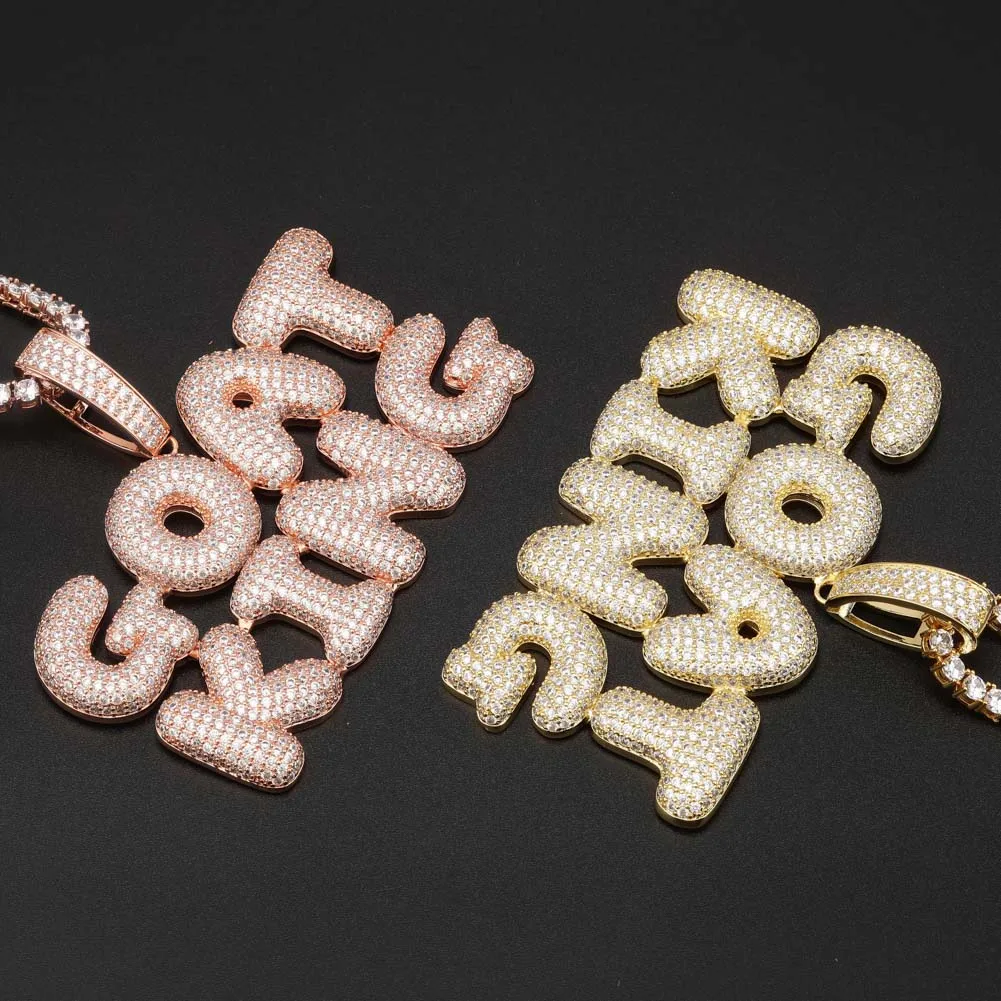 TOPGRILLZ с кубинской цепочкой пользовательское имя цепочка с буквами Iced Out ожерелья с подвесками для мужчин AAA циркон хип хоп ювелирные изделия для подарка