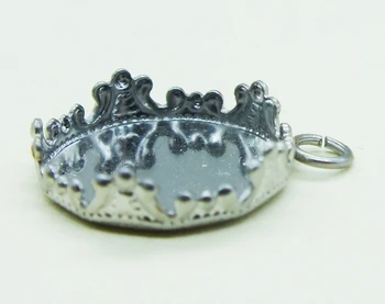 

Wholesale 100pcs 12MM Stainless steel crown Necklace Pendants Blank Base Fit Photo Glass Cabochon Cameo Settings Jewelry