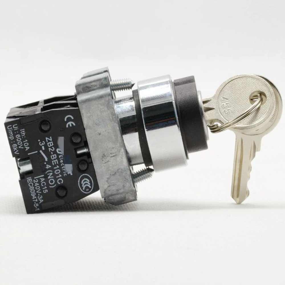 Interruptor Selector de llave de bloqueo XB2BG03C 2N/O, posiciones, interruptor Selector de 22mm, orificio de montaje|switch|hole - AliExpress