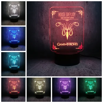 

HOUSE GREYJOY moon lamp WE DO NOT SOW 3D LED Lamp Game of Thrones night light exhibition lava display