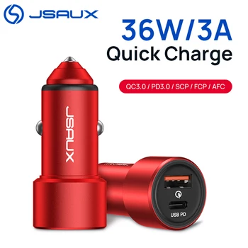 

Jsaux USB C PD Car Charger 36W Quick Charge with 18W Power Delivery &QC 3.0 SCP AFC for iPhone 11 Pro Max/XS Max/XR/X/8 Plus