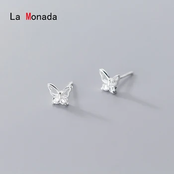 

La Monada Butterfly Stud Earrings 925 Sterling Silver Fine Jewelry Earrings For Women Wedding Party Accessories Mujer Gifts
