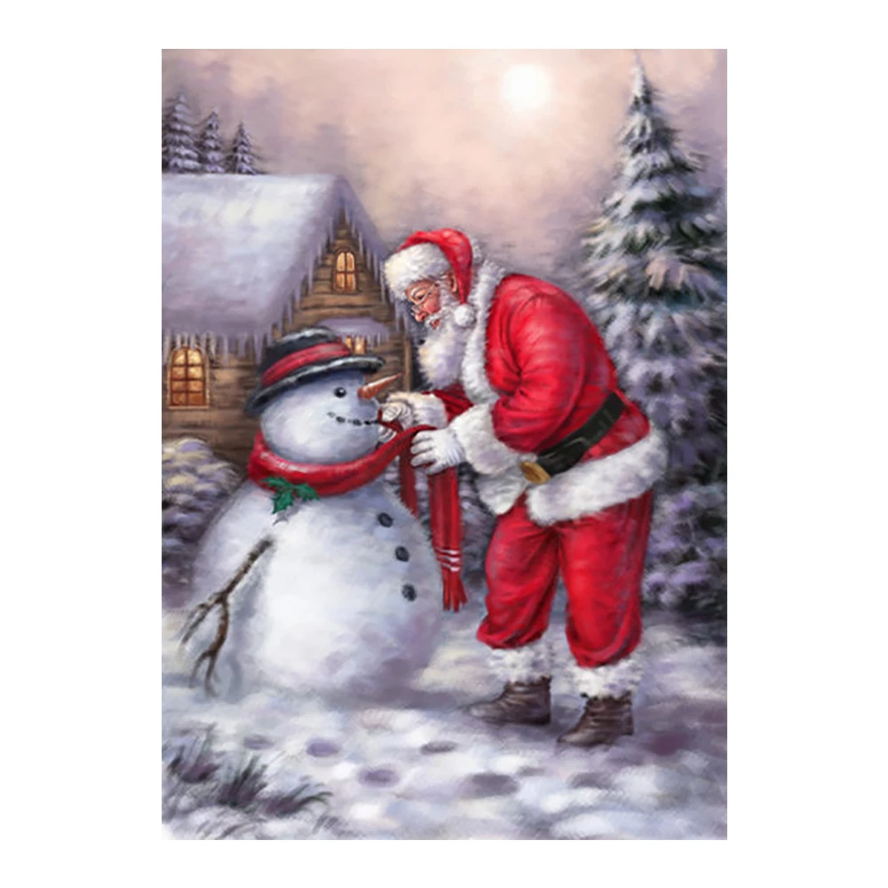 Xmas Santa Claus Snowman Diamond Painting 5D DIY Embroidery Cross Stitch Art