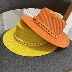 Fedoras – casquette pour hommes et femmes, nouvelle mode, couleur papier, chaîne acrylique, loisirs, panama jazz, chapeau, 202105 dudu 