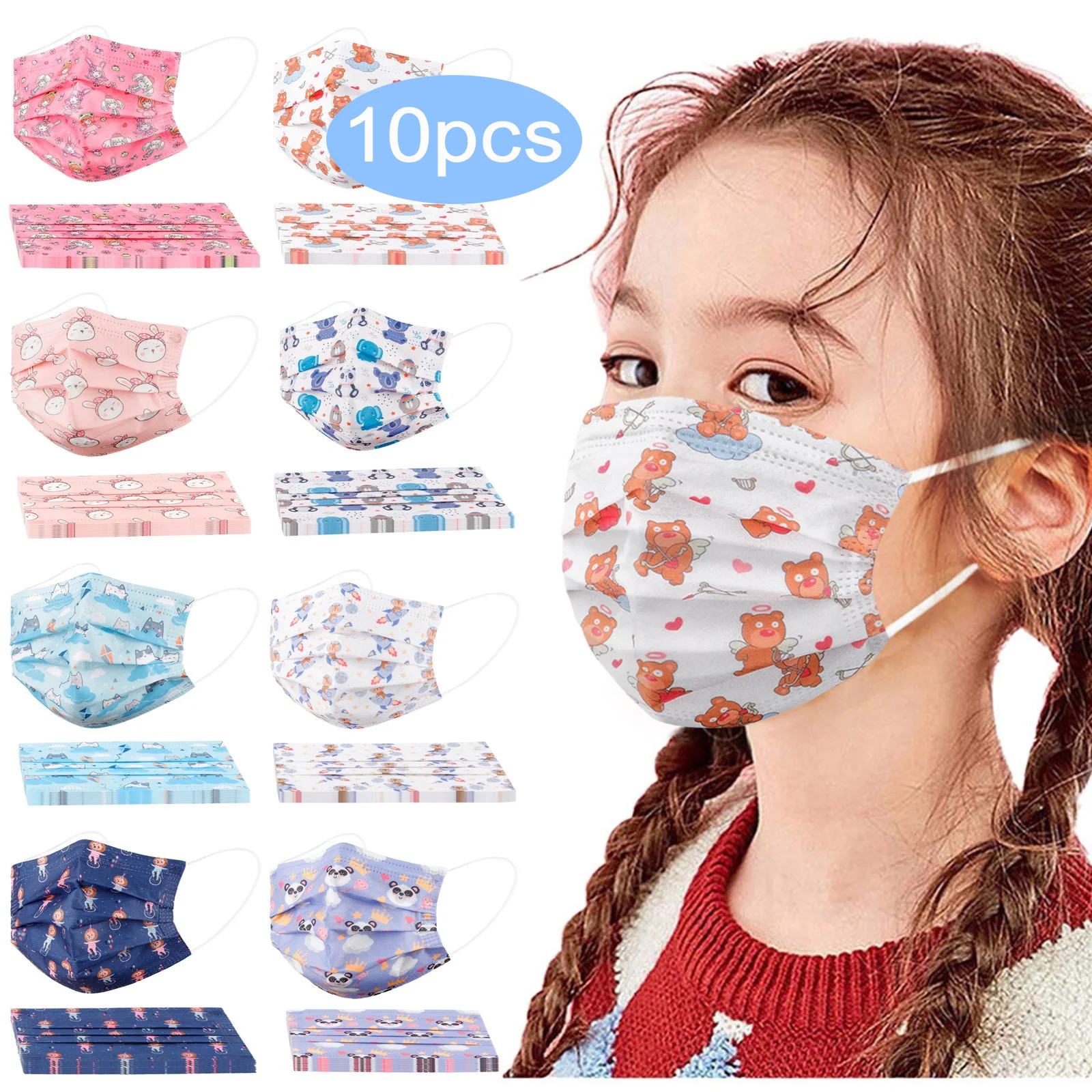 

10 шт., одноразовые маски Для Лица Для детей