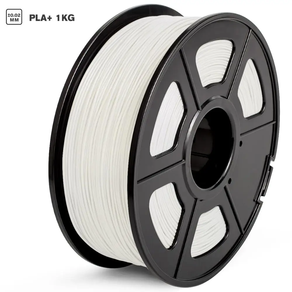 Filamento de impresora 3D PLA Plus, 1kg, blanco, 1,75mm, alta dureza, no tóxico, PLA +/tolerancia PLA +/-0,02 FDM, Material de impresión 3D, 330m