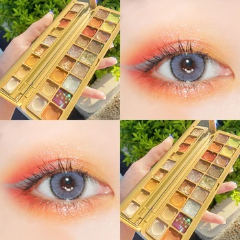

18 Color Eyeshadow Palette Matte Glitter Pearly Waterproof Natural Matte Eye Shadow Palette Cute Base TSLM1