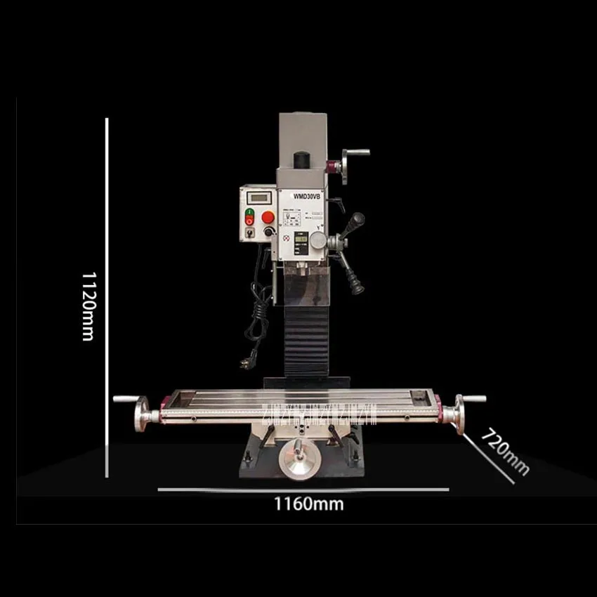 WMD30VB бытовой сверлильный фрезерный станок Многофункциональная Обработка металла фрезерный станок маленькая скамья дрель 110 В/220 В 1,5 кВт