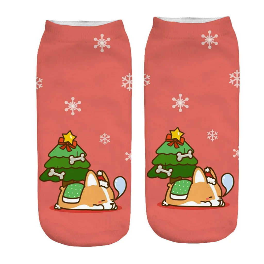 Носки рождественские унисекс с 3D принтом смешные сумасшедшие милые носки Санта