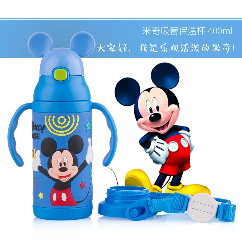 Disney 304, Термокружка Из Нержавеющей Стали для детей, Термокружка, термос с трубочкой и ручкой, термос для воды с ремешком