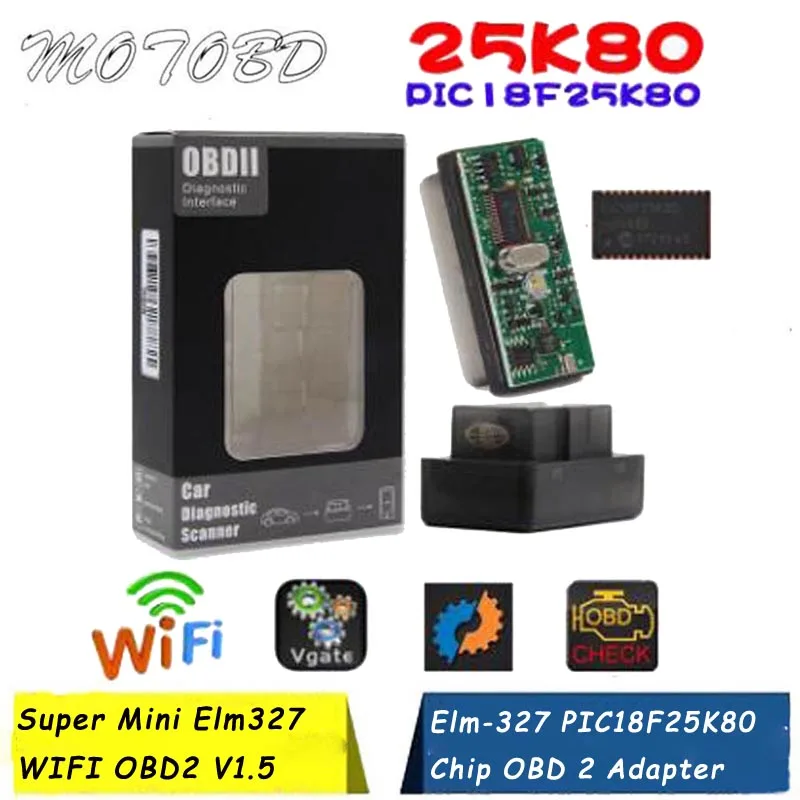 Черный Супер Мини Elm327 WI FI OBD2 V1.5 Elm 327 OBDII автомобиля диагностический инструмент