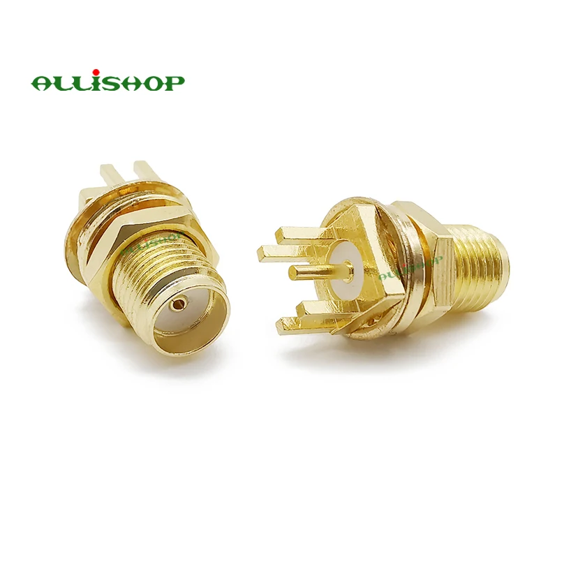 100Pcs SMA PCB Panel Connector SMA Female Jack nut RF Coax Connector End Launch PCB Mount Cable Straight Goldplated Dropshipping