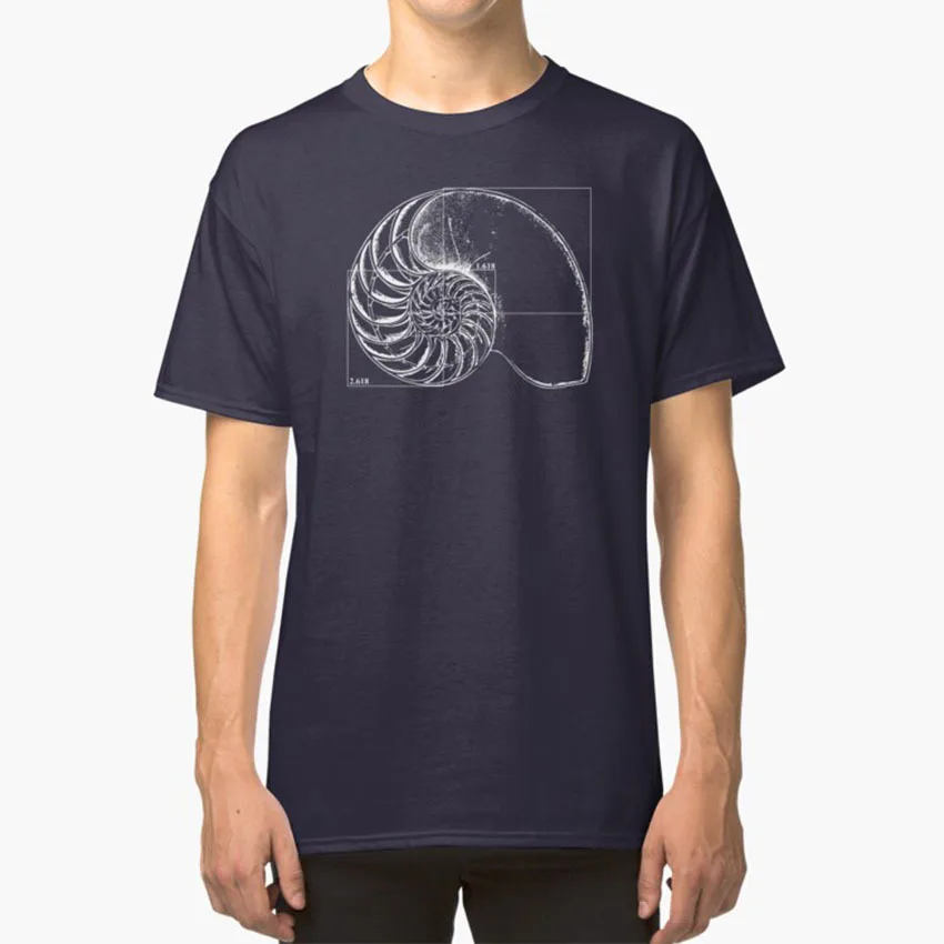 Fibonacci On A Nautilus Shell T Shirt Shell Nautilus Spiral Math Fibonacci Sequence Algebra Nature Maths T Shirts Aliexpress