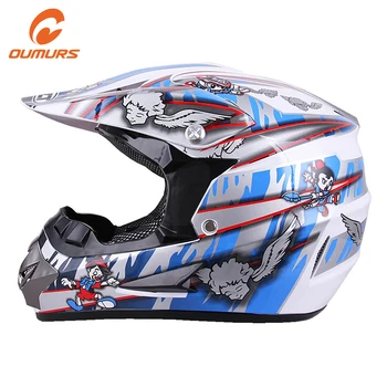 

OUMURS DOT Motorcycle Children Helmet Cartoon Bicycle MTB Motorbike Kids Safety Helmets Protection Girls Boys Off Road Scooter