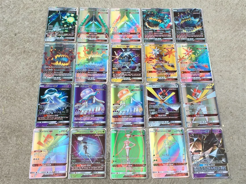 300 шт 200 шт 100 шт 50 шт GX Мега Сияющие карты игры битва карт Pokemoned торговые карты игры детская коллекция игрушек