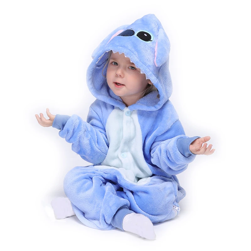 Кигурумис детская одежда животное синий Ститч малыш ползунок комбинезон младенец ребенок карнавал одежда Цельный Детский костюм