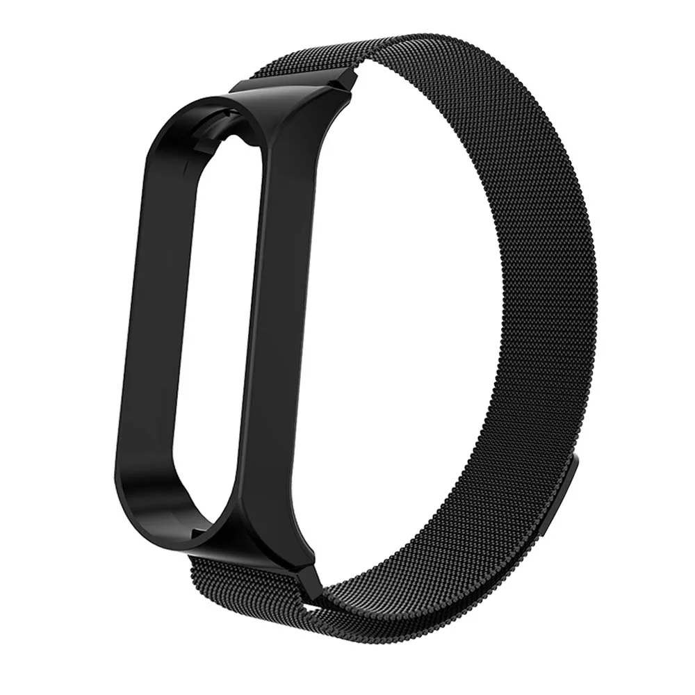 Rovtop ремешок для Xiaomi mi Band 4 ремешок для Xiaomi mi band 3 браслет для mi band 3 M3 M4 металлический Безвинтовой браслет из нержавеющей стали - Цвет: Magnet Black