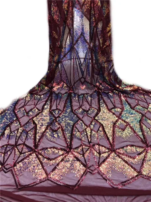 

Embroidered African Red Lace Fabric High Quality stones nigeria lace cord lace french tulle net lace for wedding dress ZXAU314