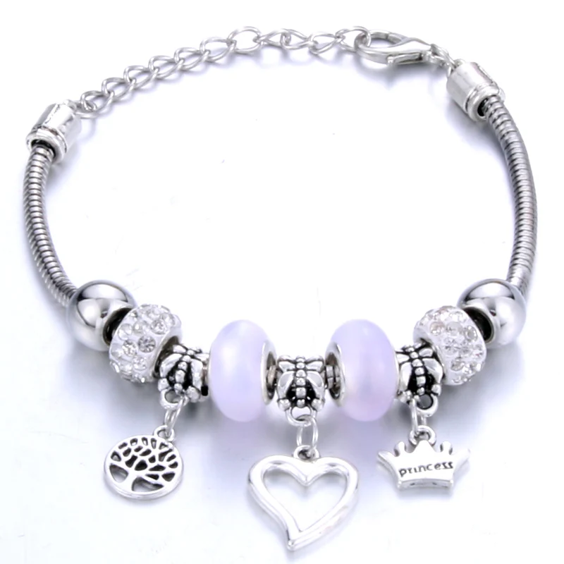 Романтическая любовь DIY браслет с подвесками Love Heart ключ и замок браслет для Для женщин, ювелирное изделие, рождественские Новое поступление на год подарок - Окраска металла: Многоцветный