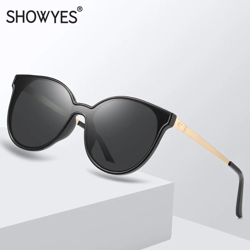 Круглый кошачий глаз солнцезащитные очки женские поляризационные красные