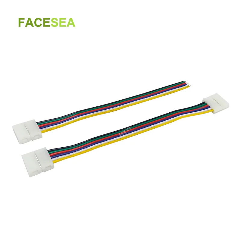 100 шт. 6 pin RGB CCT Светодиодная лента Разъем 12 мм ширина RGBWW Solderless адаптер для +