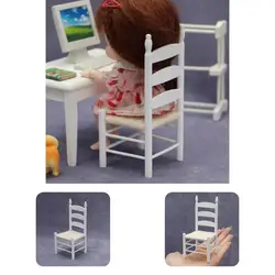 Chaise de Simulation en bois, nouveauté, échelle 1/12, décor de maison de poupée pour scène de jardin, modèle de chaise de maison de poupée 