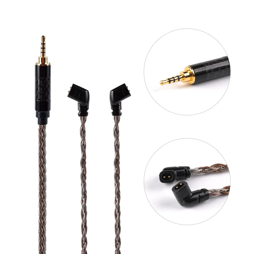 QDC 2.5mm HiFiHear 16 Core посеребренный балансный кабель 2,5/3,5/4,4 мм с MMCX/2pin/QDC разъем для ZS10 Pro ZSX ZS10 PRO C12 BLON BL03 - Цвет: QDC 2.5mm
