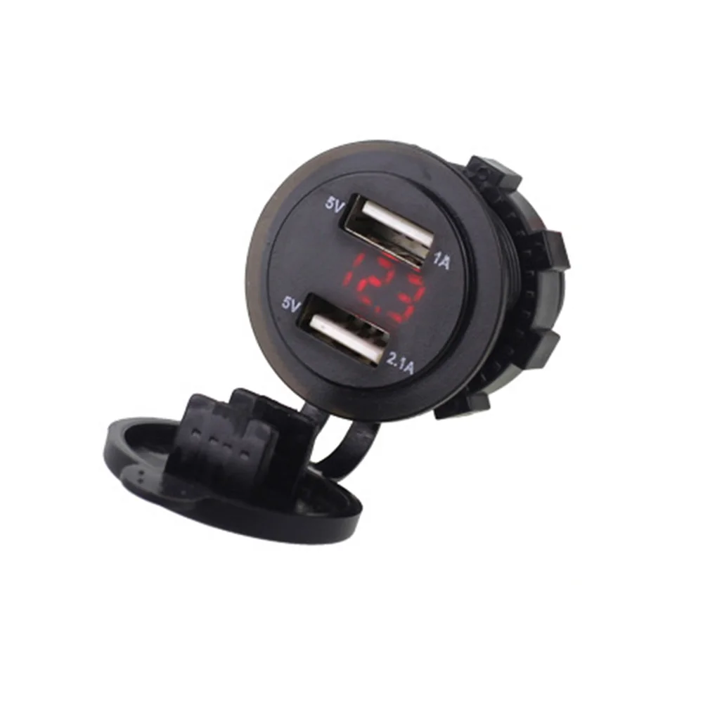Аксессуары для мотоциклов двойной USB порт автомобильное зарядное устройство с вольтметр 12-24 В 3.1A применимый диапазон зарядки: мобильный телефон и т. Д