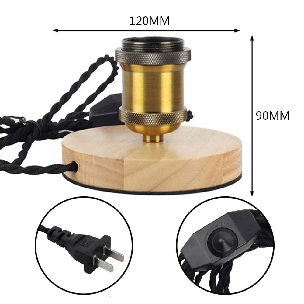 圆盘灯座-旋转环-黄古铜色-调光开关