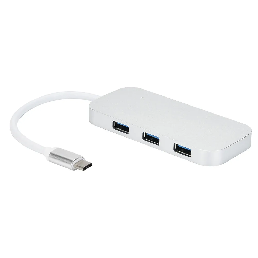Silver Ouhaobin 5в1 type C USB-C концентратор адаптер 3 USB 3,0 порт для чтения карт для MacBook Pro для компьютера для Windows - Цвет: Silver