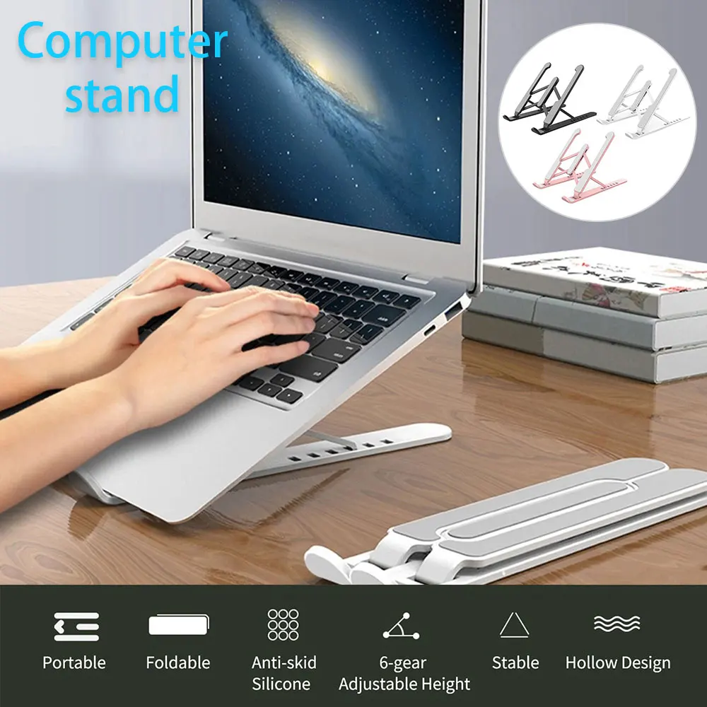 Support réglable et pliable pour ordinateur portable, antidérapant, pour Macbook Pro Air, IPad et DELL