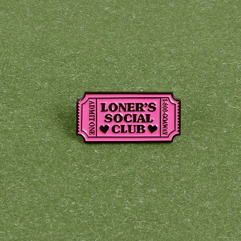 Qihe ювелирные изделия по продаже билетов шпильки одиночка's Social Club эмаль на булавке на любовь к одиночка металлические броши значки джинсовая одежда Для женщин, булавки, подарки