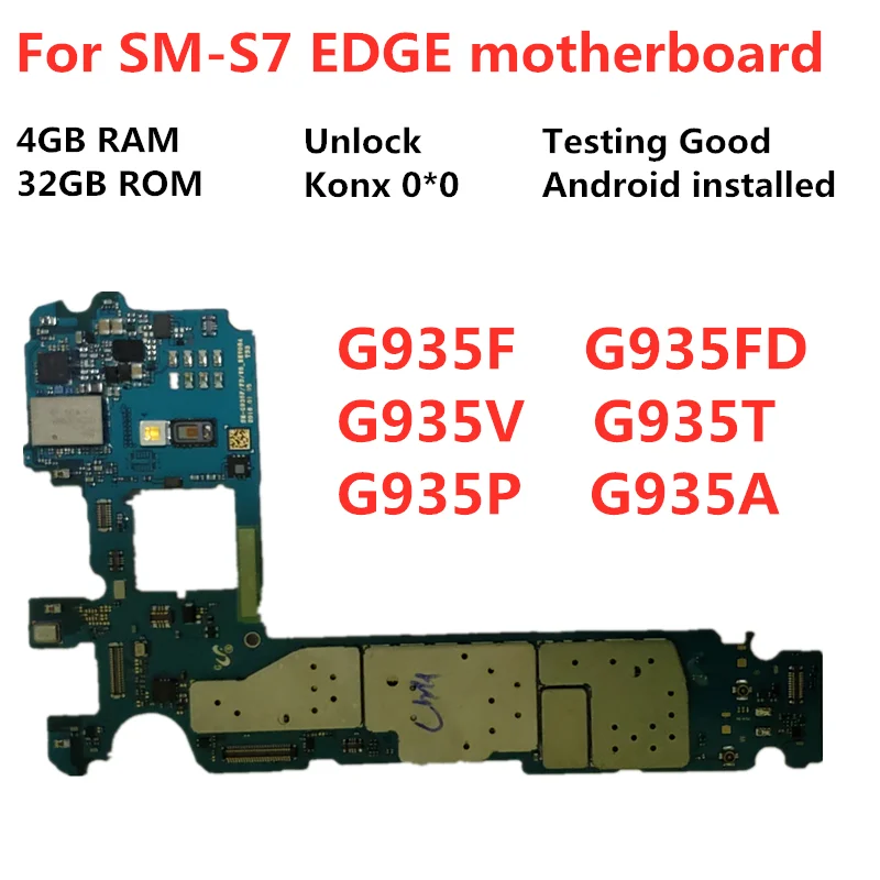 Оригинал для Samsung Galaxy S7 EDGE разблокированная материнская плата G935F G935FD G935V G935P G935T