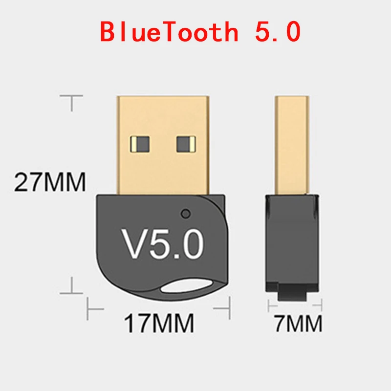 USB Bluetooth адаптер ключ для компьютера ПК PS4 мышь Aux аудио Bluetooth 5,0 музыкальный приемник с динамиком передатчик - Цвет: Черный