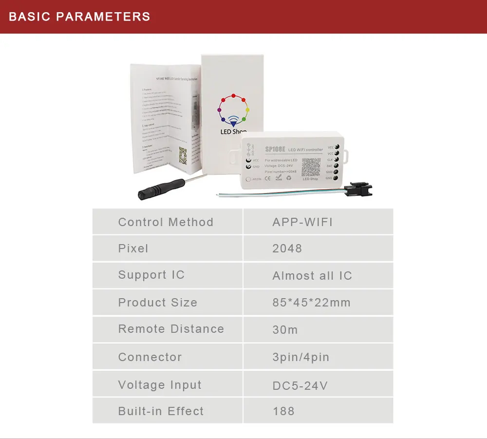 Controle de smart phone sp108e ws2811 ws2812b