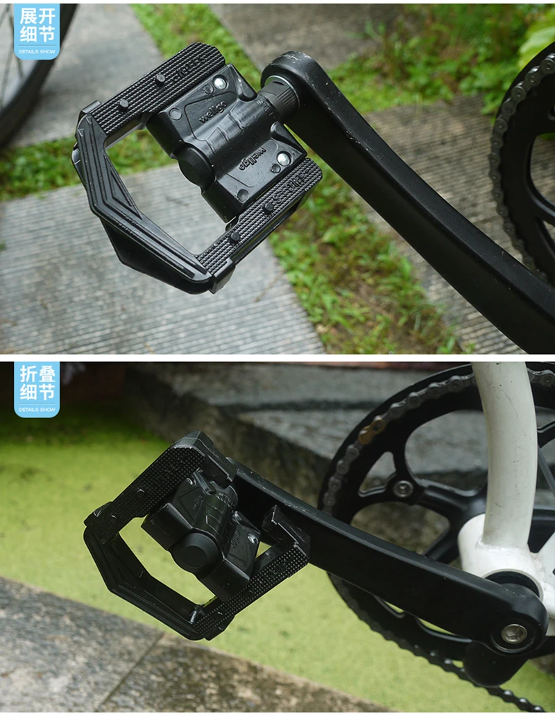 Wellgo 접이식 자전거 페달, F265, MTB 산악 도로 자전거, 2 DU 베어링, 알루미늄 접이식 페달, 자전거 부품