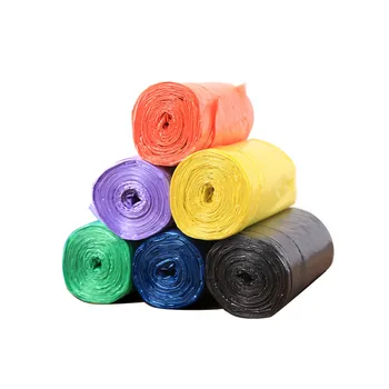 

Behogar 120pcs Disposable Garbage Trash Bags with Handles for Bathroom Bedroom Home Office Trash Cans 45 x 60cm Assorted Color