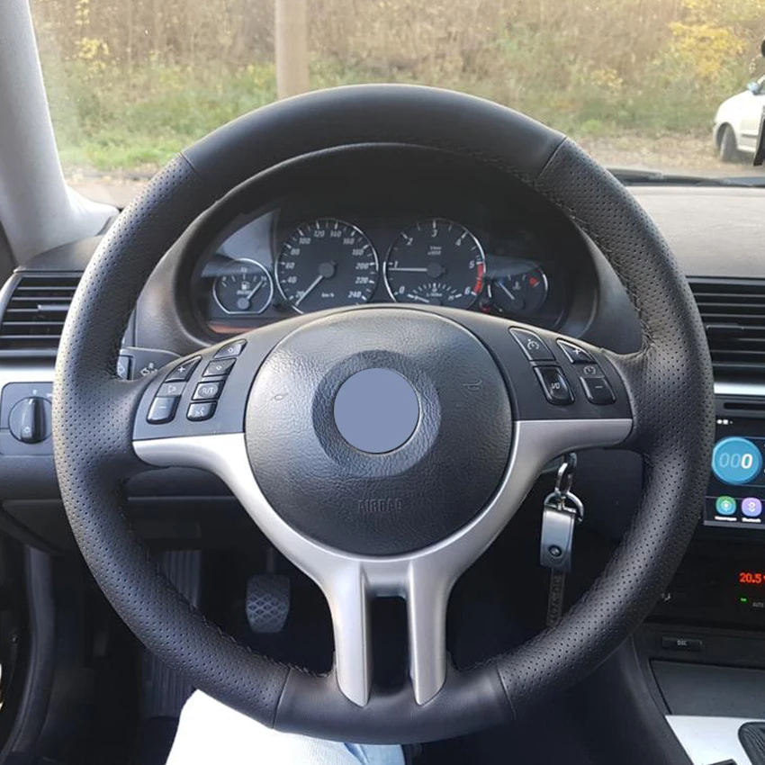 Mewant для BMW E53 X5 E39 E46 325i черный кожаный чехол рулевого колеса автомобиля аксессуары