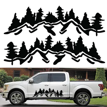 

2pcs Decorative Stickers Black PVC Decal DIY Graphic Mountain Tree 45*150cm