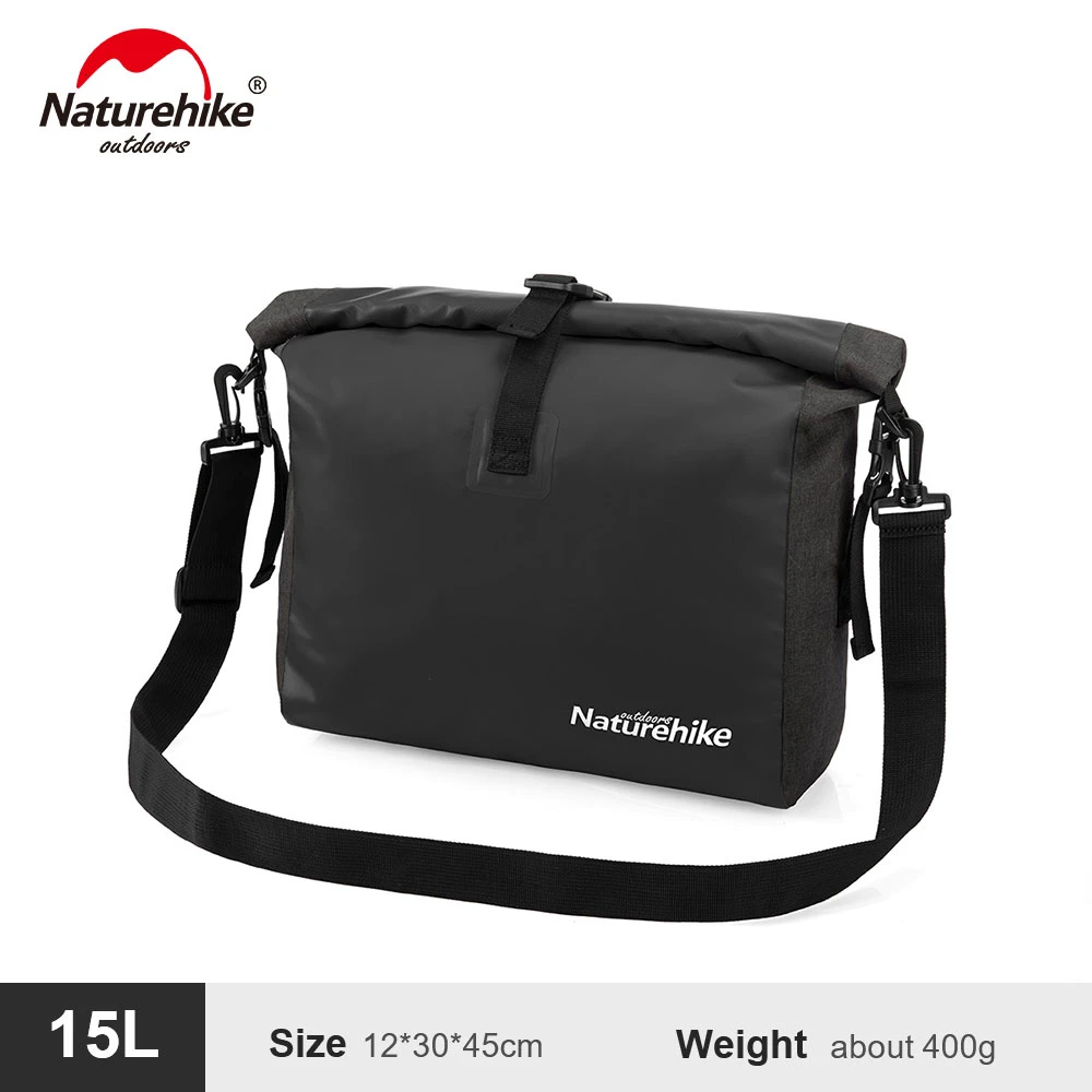 Black Naturehike 6L 15L наружная водонепроницаемая сумка на одно плечо, Ультралегкая дорожная сумка, сумка-мессенджер, водонепроницаемая сумка для сухого влажного разделения - Цвет: Black
